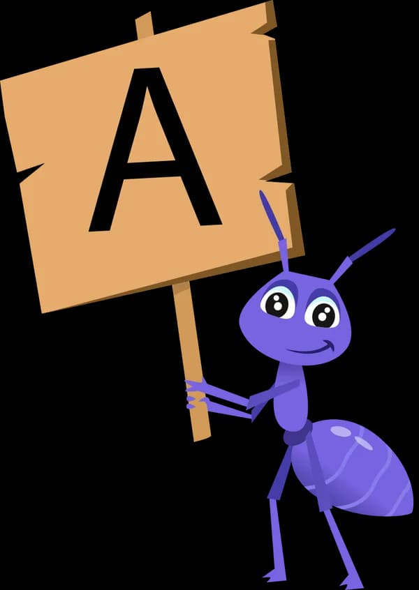 a purple aunt holding a wooden sign