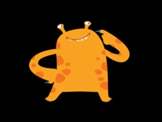 online elementary school - orange creature illustration